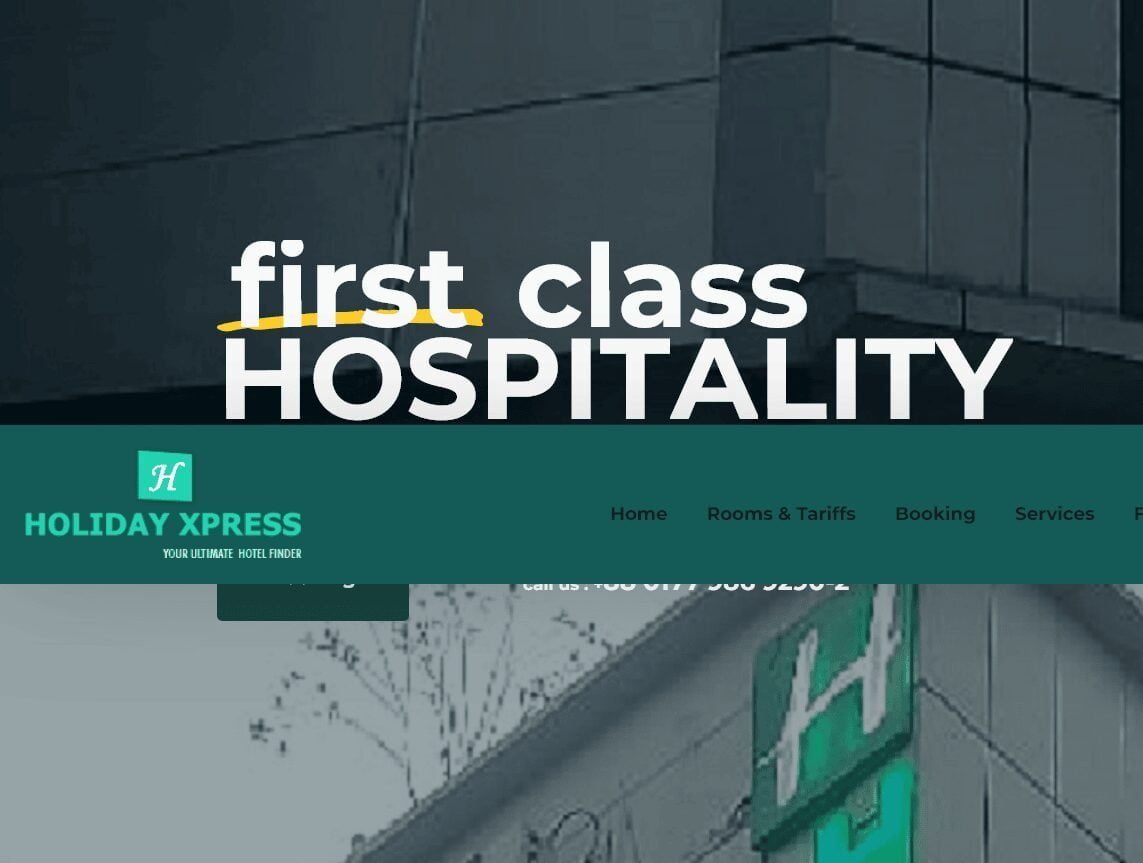 Holiday Xpress website on a laptop, designed by Web3matrix
