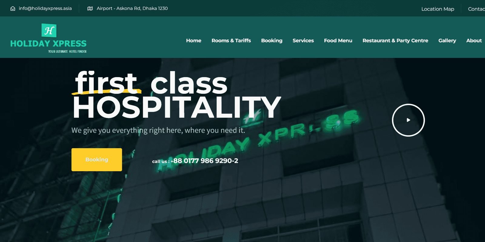 Holiday Xpress hospitality website designed by Web3matrix