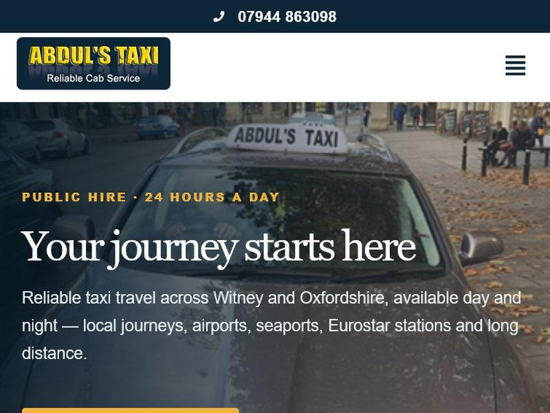 Abdul's Taxi website by Web3matrix