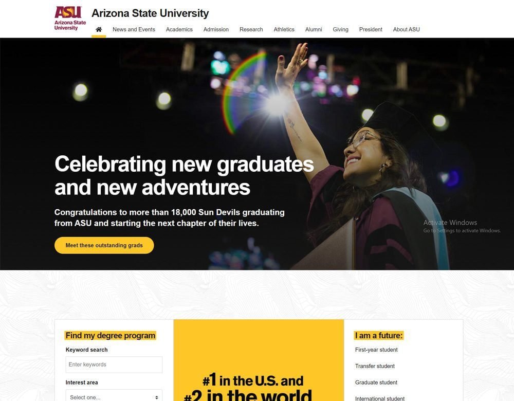 Arizona State University website