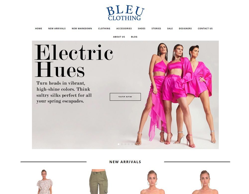 Bleu Clothing website, Fashion · BigCommerce