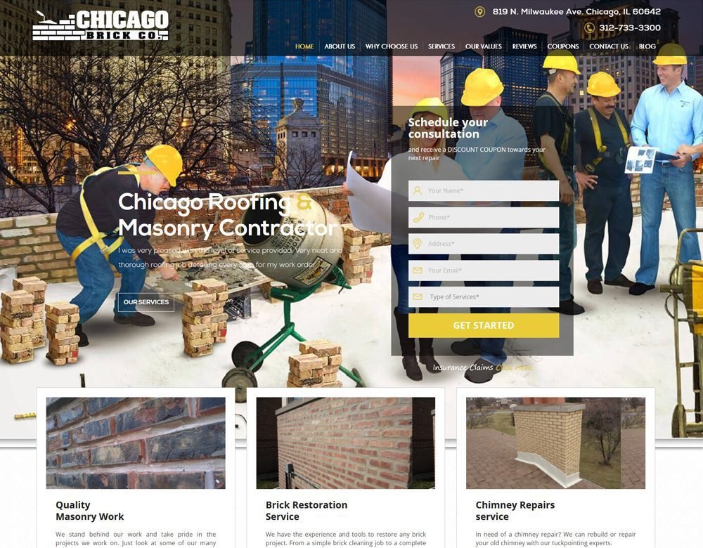 Chicago Brick Co website