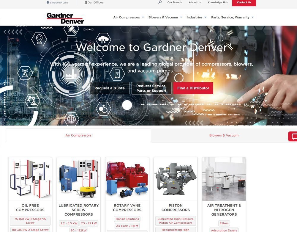 Gardner Denver website
