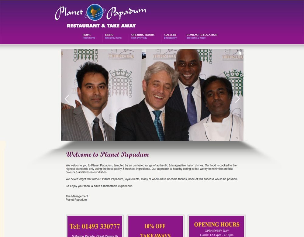 Planet Papadum website