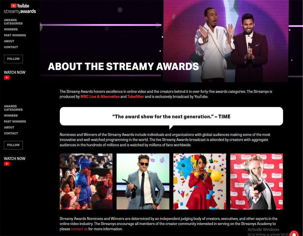 Streamy Awards website